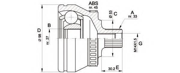 OPEN PARTS CVJ536810 Шарнирный комплект, приводной вал