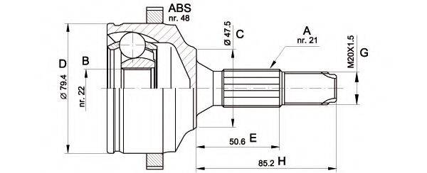 OPEN PARTS CVJ536910 Шарнирный комплект, приводной вал