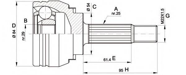 OPEN PARTS CVJ537210 Шарнирный комплект, приводной вал