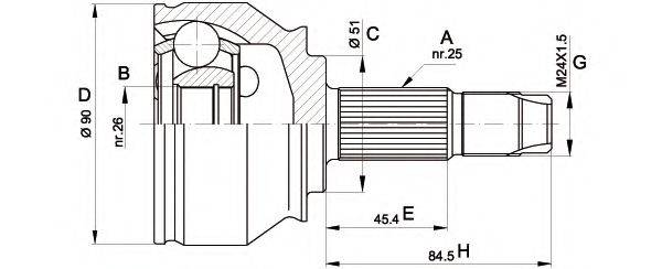 OPEN PARTS CVJ537410 Шарнирный комплект, приводной вал