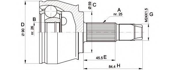 OPEN PARTS CVJ537510 Шарнирный комплект, приводной вал