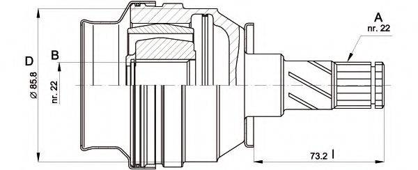 OPEN PARTS CVJ540720 Шарнирный комплект, приводной вал