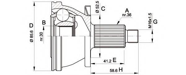 OPEN PARTS CVJ543310 Шарнирный комплект, приводной вал