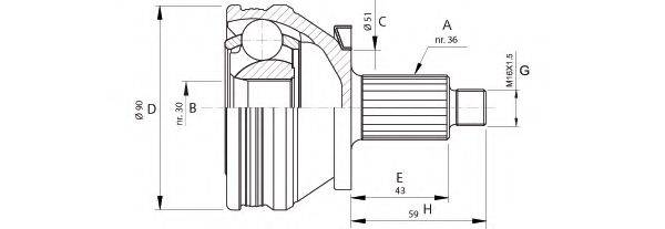 OPEN PARTS CVJ543410 Шарнирный комплект, приводной вал