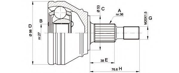 OPEN PARTS CVJ544210 Шарнирный комплект, приводной вал