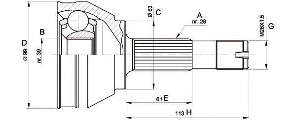 OPEN PARTS CVJ546310 Шарнирный комплект, приводной вал