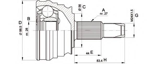 OPEN PARTS CVJ550610 Шарнирный комплект, приводной вал