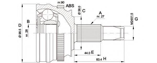 OPEN PARTS CVJ550710 Шарнирный комплект, приводной вал