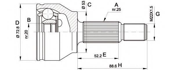 OPEN PARTS CVJ551310 Шарнирный комплект, приводной вал