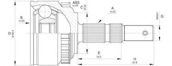 OPEN PARTS CVJ552610 Шарнирный комплект, приводной вал