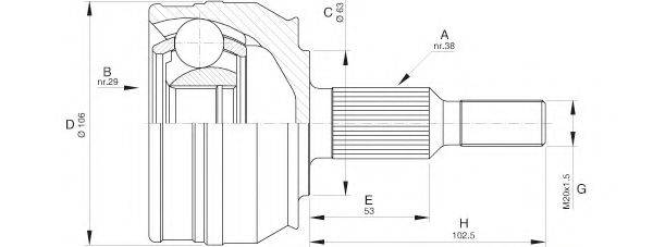 OPEN PARTS CVJ557910 Шарнирный комплект, приводной вал