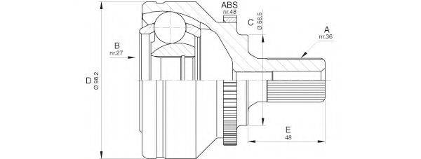 OPEN PARTS CVJ558910 Шарнирный комплект, приводной вал