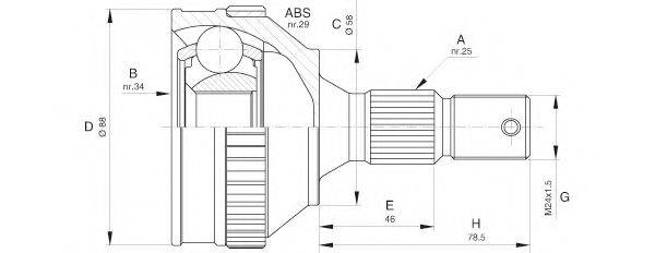 OPEN PARTS CVJ559210 Шарнирный комплект, приводной вал