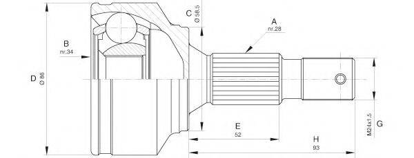 OPEN PARTS CVJ559410 Шарнирный комплект, приводной вал