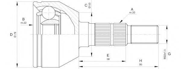 OPEN PARTS CVJ559810 Шарнирный комплект, приводной вал