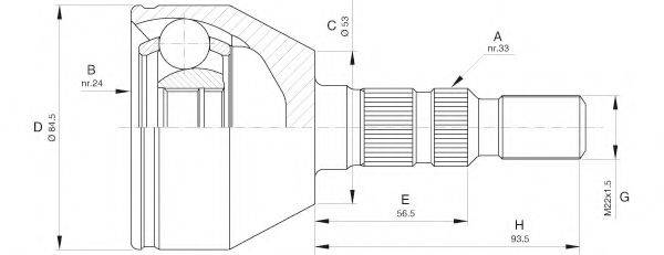 OPEN PARTS CVJ560210 Шарнирный комплект, приводной вал