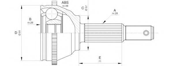 OPEN PARTS CVJ560410 Шарнирный комплект, приводной вал