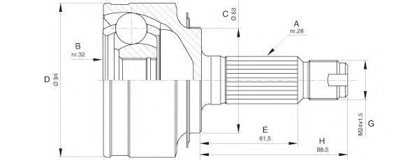 OPEN PARTS CVJ560610 Шарнирный комплект, приводной вал