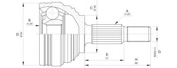 OPEN PARTS CVJ561310 Шарнирный комплект, приводной вал