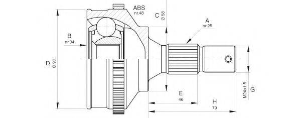 OPEN PARTS CVJ562510 Шарнирный комплект, приводной вал