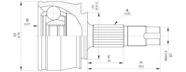 OPEN PARTS CVJ565210 Шарнирный комплект, приводной вал