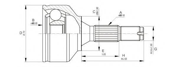 OPEN PARTS CVJ566810 Шарнирный комплект, приводной вал