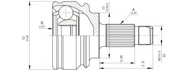 OPEN PARTS CVJ567910 Шарнирный комплект, приводной вал