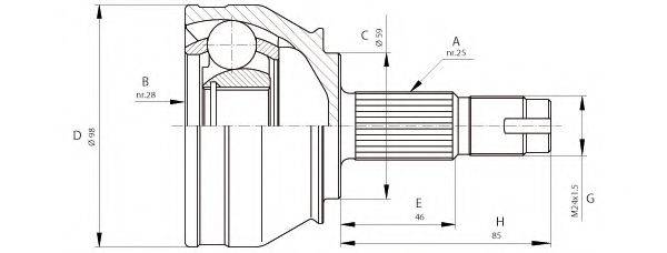 OPEN PARTS CVJ568710 Шарнирный комплект, приводной вал