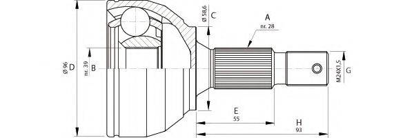 OPEN PARTS CVJ569510 Шарнирный комплект, приводной вал