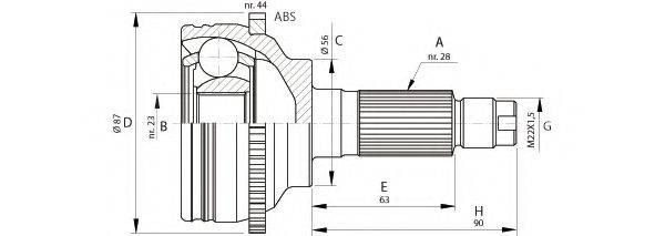 OPEN PARTS CVJ569610 Шарнирный комплект, приводной вал