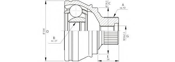 OPEN PARTS CVJ571010 Шарнирный комплект, приводной вал