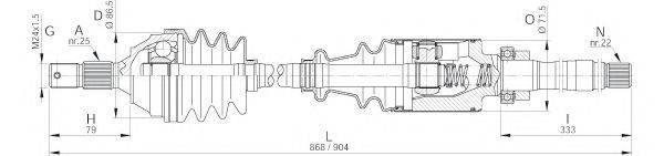 OPEN PARTS DRS604100 Приводной вал