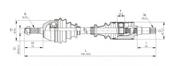 OPEN PARTS DRS608500 Приводной вал