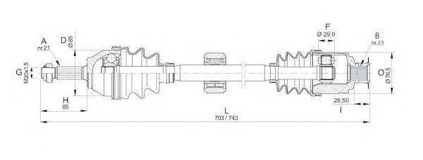 OPEN PARTS DRS614700 Приводной вал