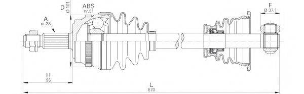 OPEN PARTS DRS618000 Приводной вал