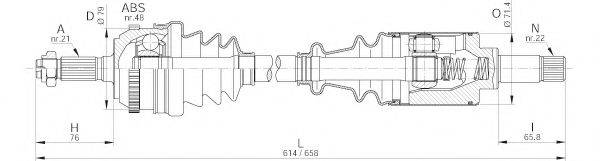OPEN PARTS DRS618300 Приводной вал