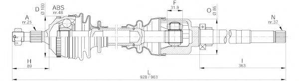 OPEN PARTS DRS620300 Приводной вал