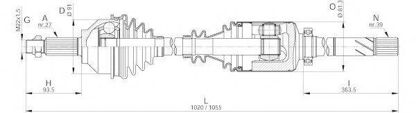 OPEN PARTS DRS623000 Приводной вал
