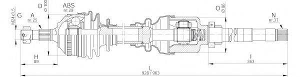 OPEN PARTS DRS624600 Приводной вал