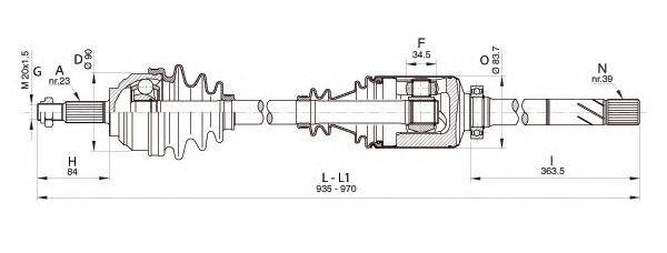 OPEN PARTS DRS634400 Приводной вал