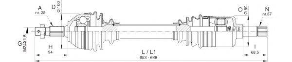 OPEN PARTS DRS638700 Приводной вал