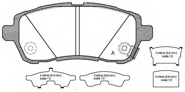 OPEN PARTS BPA128102 Комплект тормозных колодок, дисковый тормоз