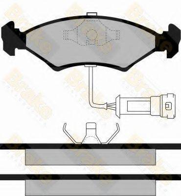 BRAKE ENGINEERING PA344 Комплект тормозных колодок, дисковый тормоз