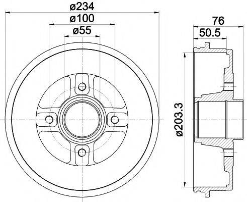 TEXTAR 94027100 Тормозной барабан