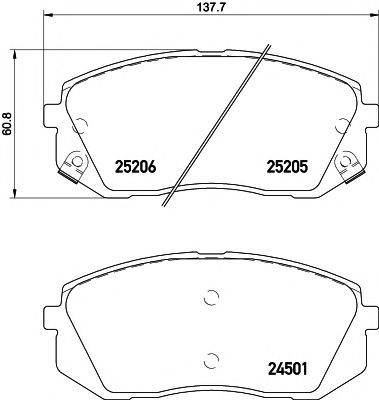 TEXTAR 2520501 Комплект тормозных колодок, дисковый тормоз