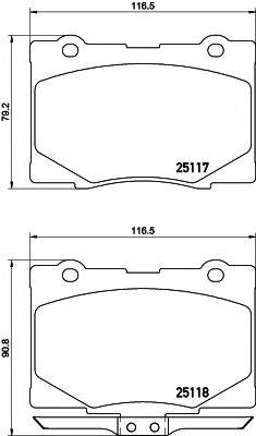 TEXTAR 2511701 Комплект тормозных колодок, дисковый тормоз