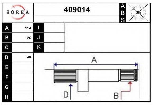 EAI 409014 Шарнирный комплект, приводной вал