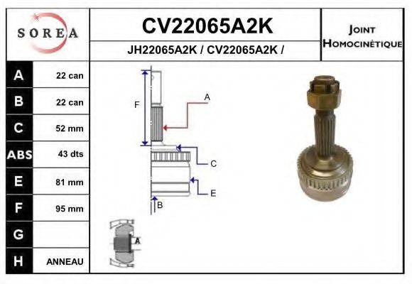 EAI CV22065A2K Шарнирный комплект, приводной вал