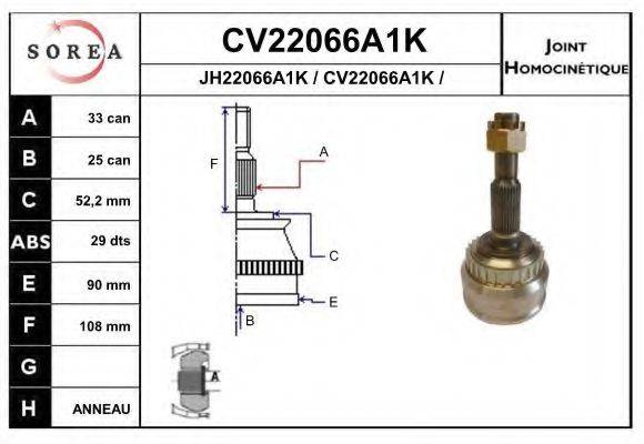 EAI CV22066A1K Шарнирный комплект, приводной вал