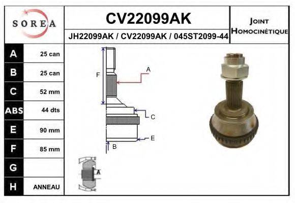 EAI CV22099AK Шарнирный комплект, приводной вал